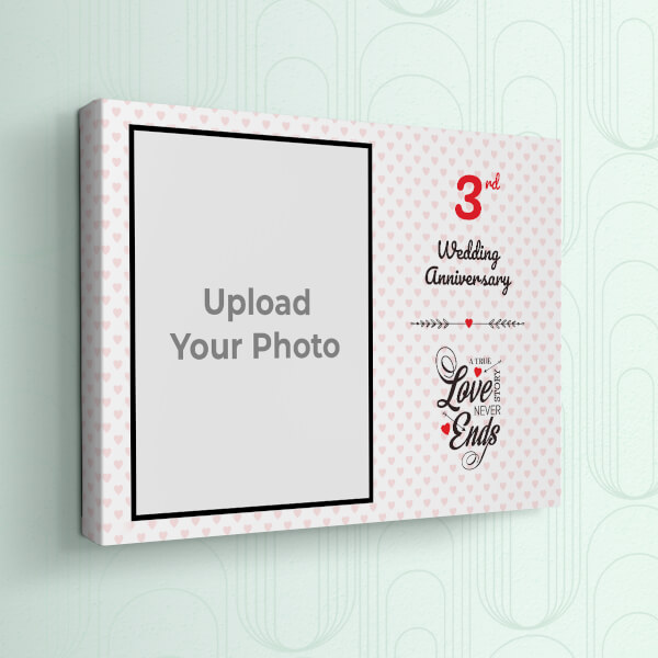 A True Love Story Never Ends Quotation with Heart Border Design: Landscape canvas Photo Frame with Image Printing – PrintShoppy Photo Frames