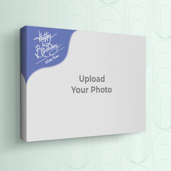 Blue Wave Happy Birthday Frame Design: Landscape canvas Photo Frame with Image Printing – PrintShoppy Photo Frames