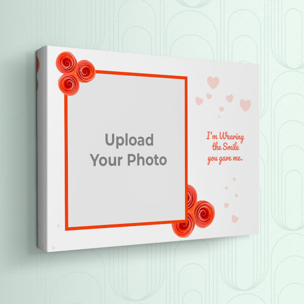Orange Flowers with Quotation Design: Landscape canvas Photo Frame with Image Printing – PrintShoppy Photo Frames