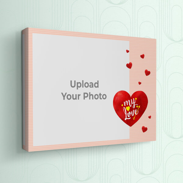 Red Hearts with Love Design: Landscape canvas Photo Frame with Image Printing – PrintShoppy Photo Frames