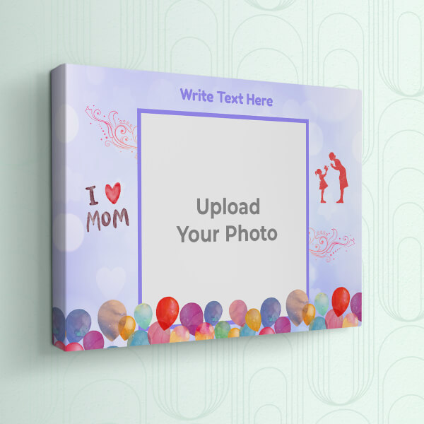 Happy Birthday Mom Wishes with Watercolour Balloons Design: Landscape canvas Photo Frame with Image Printing – PrintShoppy Photo Frames