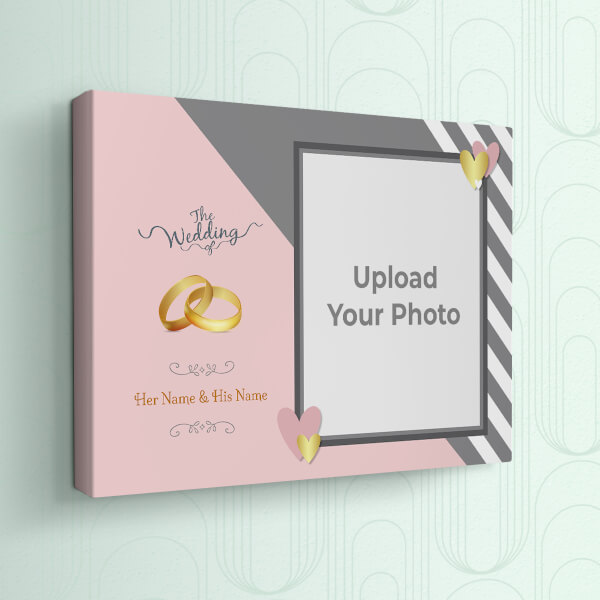 Golden Rings and Golden Hearts Design: Landscape canvas Photo Frame with Image Printing – PrintShoppy Photo Frames