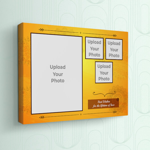Lifetime of Love Wishes with Traditional Background Design: Landscape canvas Photo Frame with Image Printing – PrintShoppy Photo Frames