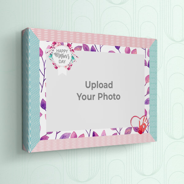 Happy Mothers Day Wishes with Floral Frame Design: Landscape canvas Photo Frame with Image Printing – PrintShoppy Photo Frames