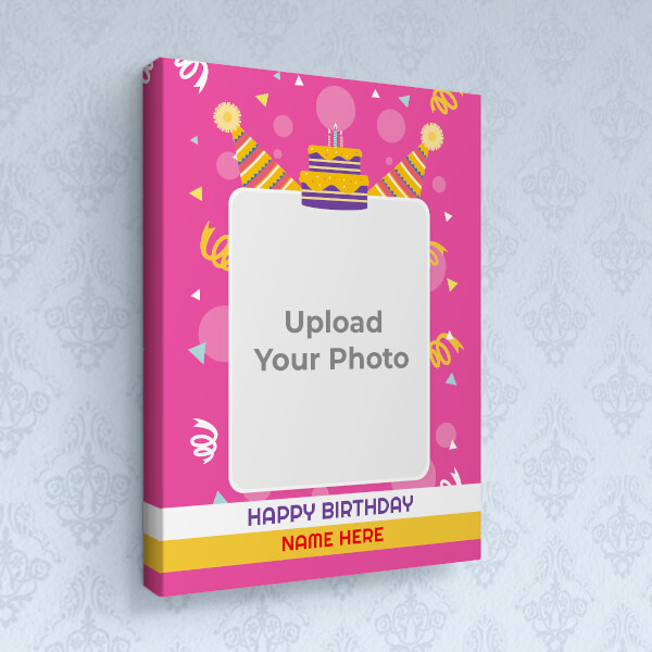 Confetti Birthday Background Design: Portrait canvas Photo Frame with Image Printing – PrintShoppy Photo Frames