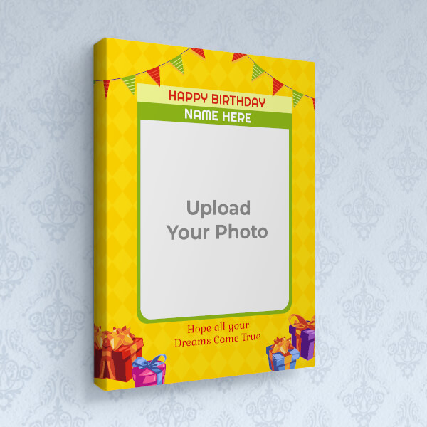 Dreams Come True Happy Birthday Design: Portrait canvas Photo Frame with Image Printing – PrintShoppy Photo Frames