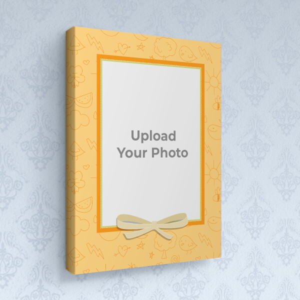 Orange Frame with A Ribbon Design: Portrait canvas Photo Frame with Image Printing – PrintShoppy Photo Frames