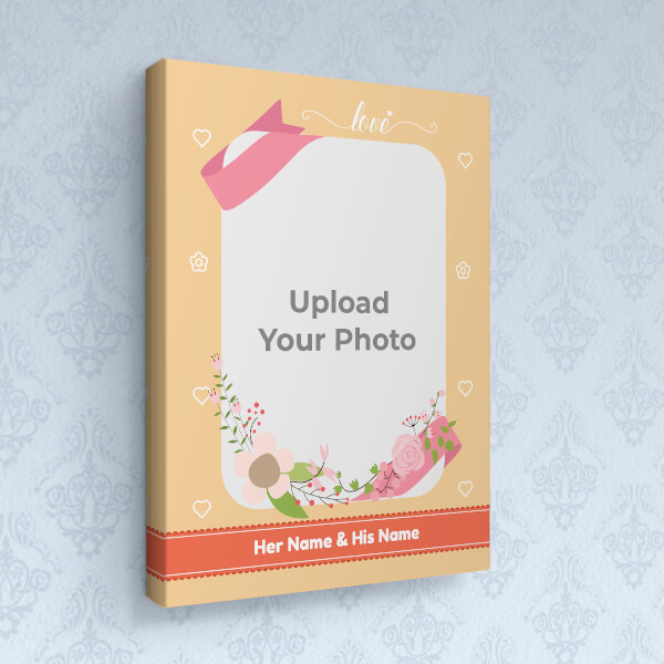 Bouquet with Love Background Design: Portrait canvas Photo Frame with Image Printing – PrintShoppy Photo Frames