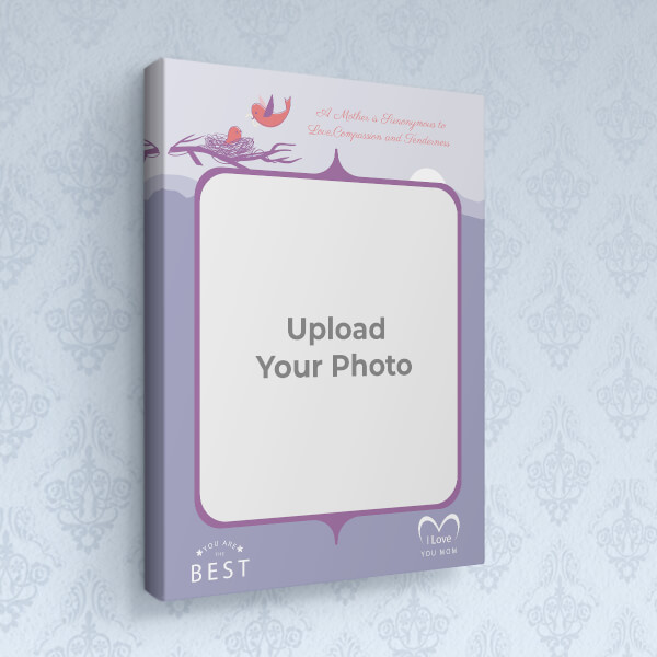 Birds Nest with Best Mom Quotation Design: Portrait canvas Photo Frame with Image Printing – PrintShoppy Photo Frames