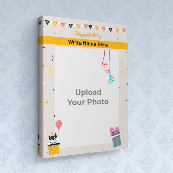 Birthday Wishes with Pennants and Confetti Design: Portrait canvas Photo Frame with Image Printing – PrintShoppy Photo Frames