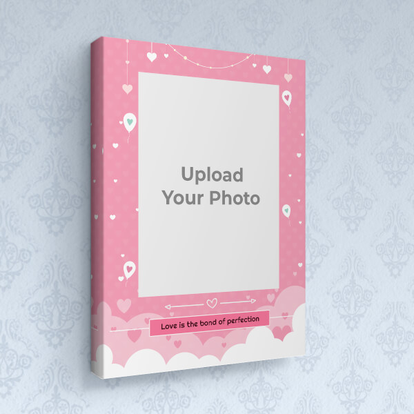 Love is the Bond Quotation with Hanging Hearts Design: Portrait canvas Photo Frame with Image Printing – PrintShoppy Photo Frames