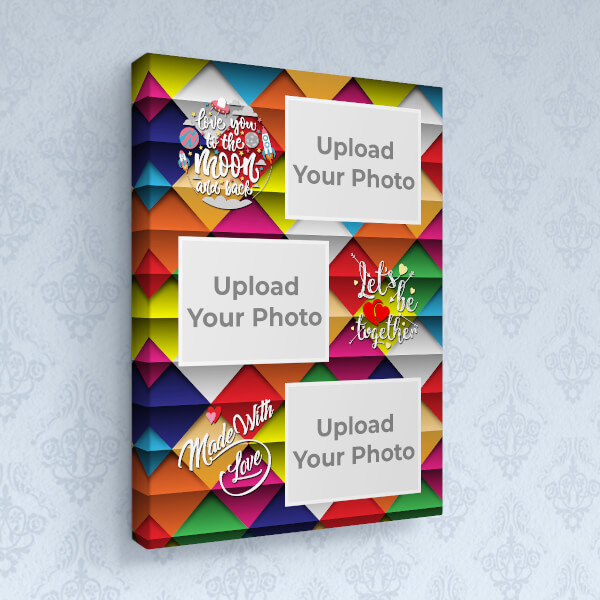 Lets Be Together with Abstract Background Design: Portrait canvas Photo Frame with Image Printing – PrintShoppy Photo Frames