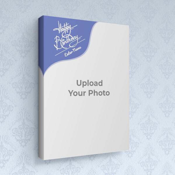 Blue Wave Happy Birthday Frame Design: Portrait canvas Photo Frame with Image Printing – PrintShoppy Photo Frames