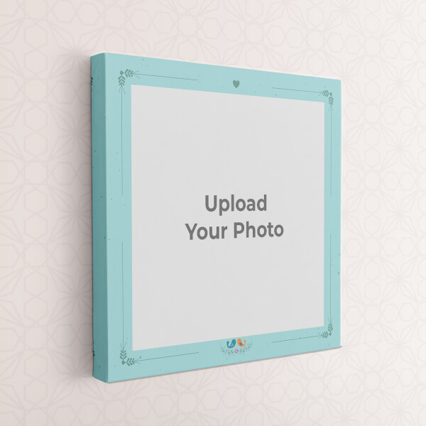 Floral Border with Birds Nest: Square canvas Photo Frame with Image Printing – PrintShoppy Photo Frames
