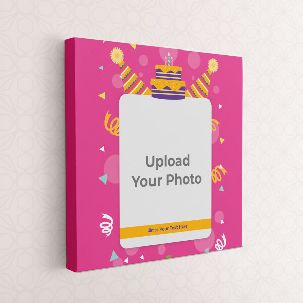 Confetti Birthday Background Design: Square canvas Photo Frame with Image Printing – PrintShoppy Photo Frames