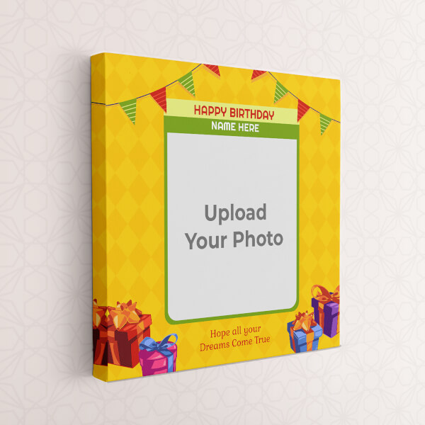 Dreams Come True Happy Birthday Design: Square canvas Photo Frame with Image Printing – PrintShoppy Photo Frames