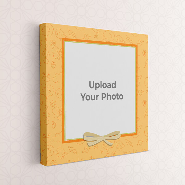 Orange Frame with A Ribbon Design: Square canvas Photo Frame with Image Printing – PrintShoppy Photo Frames