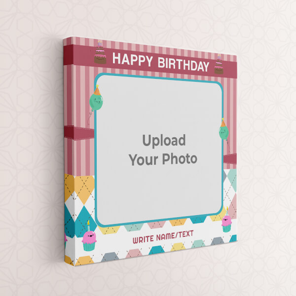 Birthday Cake Design: Square canvas Photo Frame with Image Printing – PrintShoppy Photo Frames