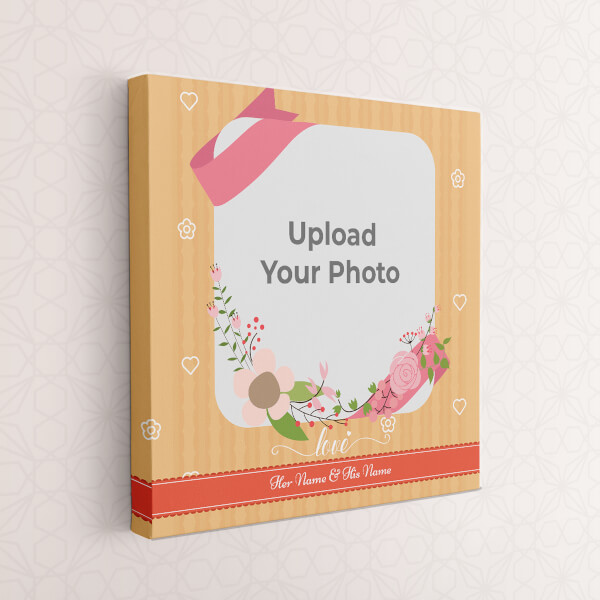 Bouquet with Love Background Design: Square canvas Photo Frame with Image Printing – PrintShoppy Photo Frames