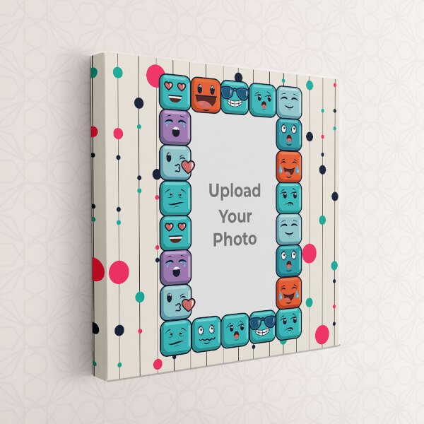 Colourful Emoji Design: Square canvas Photo Frame with Image Printing – PrintShoppy Photo Frames