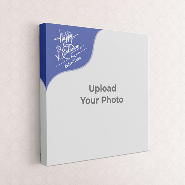 Blue Wave (Happy Birthday) Frame Design: Square canvas Photo Frame with Image Printing – PrintShoppy Photo Frames