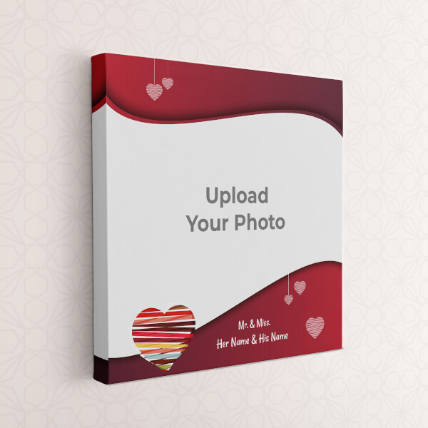Vintage Frame with Heart Symbols in Background Design: Square canvas Photo Frame with Image Printing – PrintShoppy Photo Frames