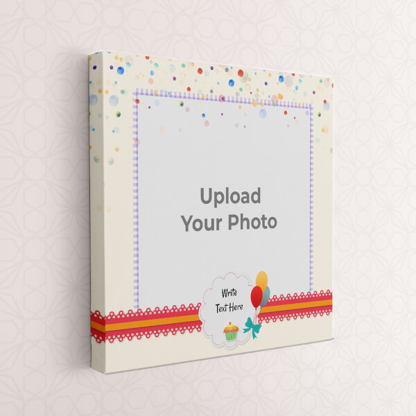 Happy Birthday with Balloons: Square canvas Photo Frame with Image Printing – PrintShoppy Photo Frames