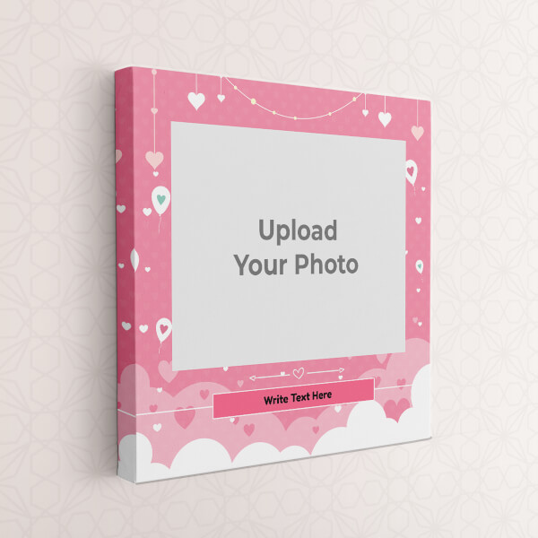 Pink Background with Text: Square canvas Photo Frame with Image Printing – PrintShoppy Photo Frames