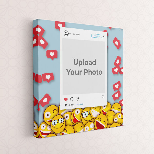 Emoji Love Design: Square canvas Photo Frame with Image Printing – PrintShoppy Photo Frames