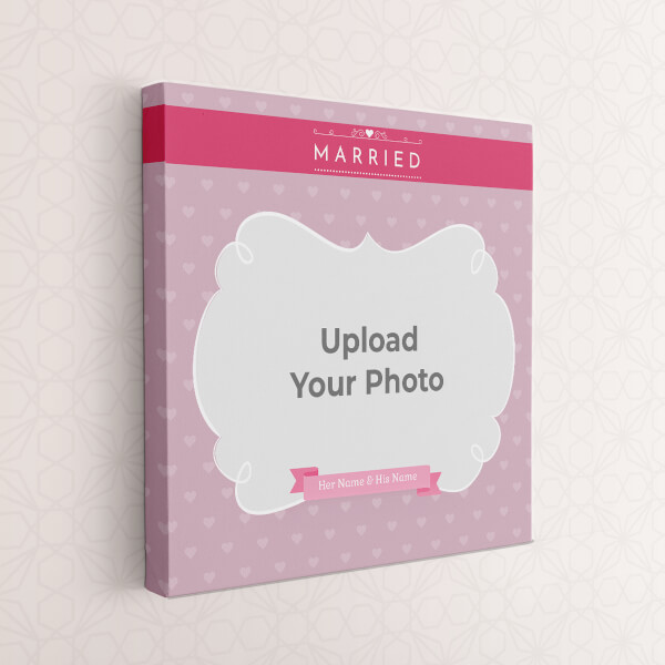 Just Married Theme: Square canvas Photo Frame with Image Printing – PrintShoppy Photo Frames