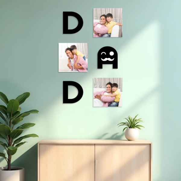 DAD - 3 Photo Acrylic Wall Frame