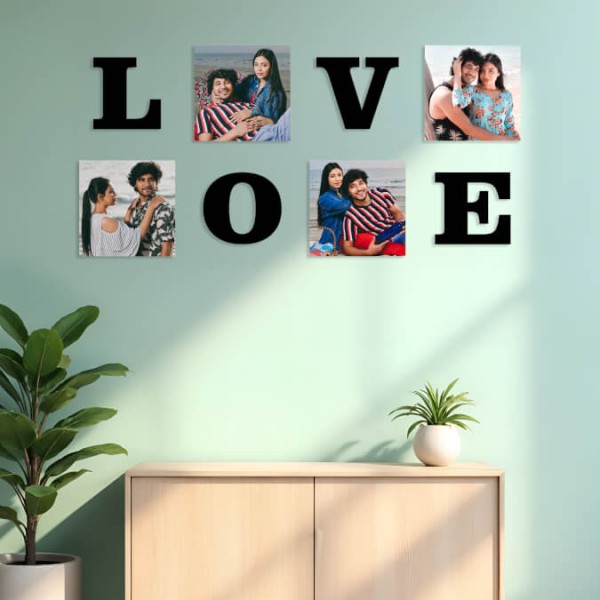 LOVE - 4 Photo Creative Acrylic Wall Art Frame