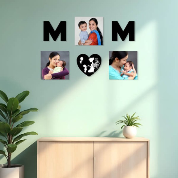 MOM - 3 Photo Creative Acrylic Wall Art Frame