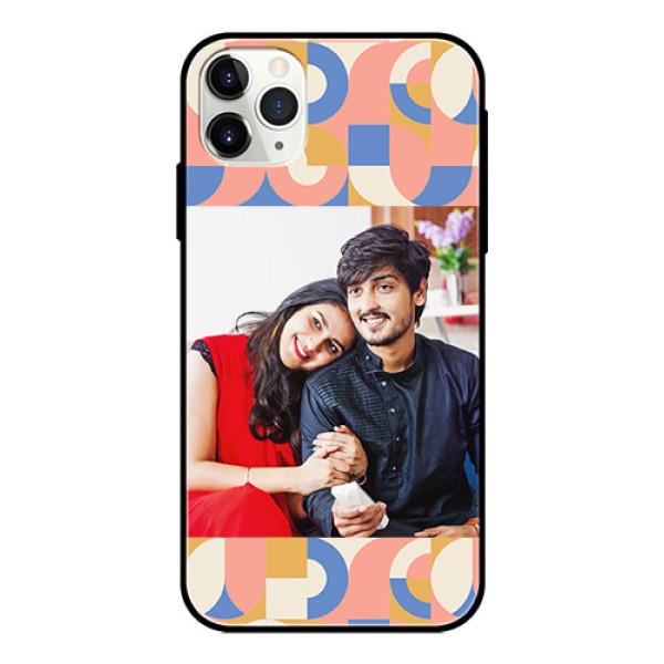 iPhone 11 Pro Max Photo Printing on Glass Case - Semi-circle Maze Pattern Design