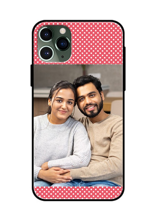 Apple iPhone 11 Pro Custom Glass Phone Case  - White Dotted Design