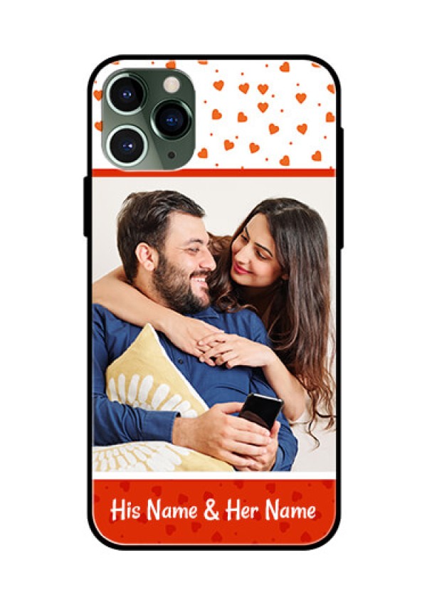 Apple iPhone 11 Pro Custom Glass Phone Case  - Orange Love Symbol Design