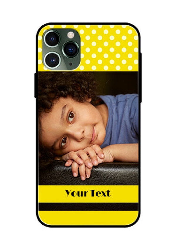 Apple iPhone 11 Pro Custom Glass Phone Case  - Bright Yellow Case Design