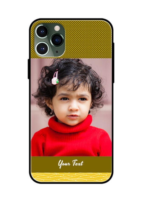 Apple iPhone 11 Pro Custom Glass Phone Case  - Simple Green Color Design