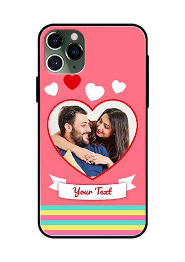 Apple iPhone 11 Pro Photo Printing on Glass Case  - Love Doodle Design