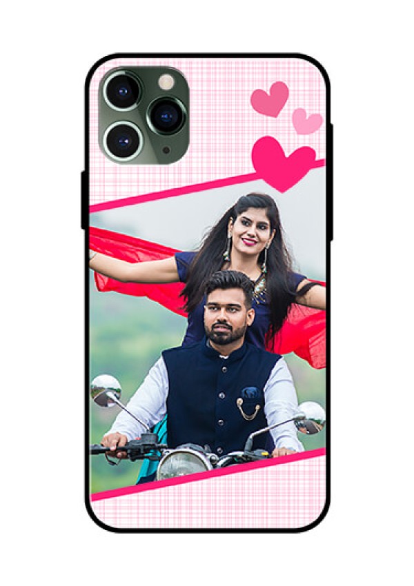 Apple iPhone 11 Pro Custom Glass Phone Case  - Love Shape Heart Design