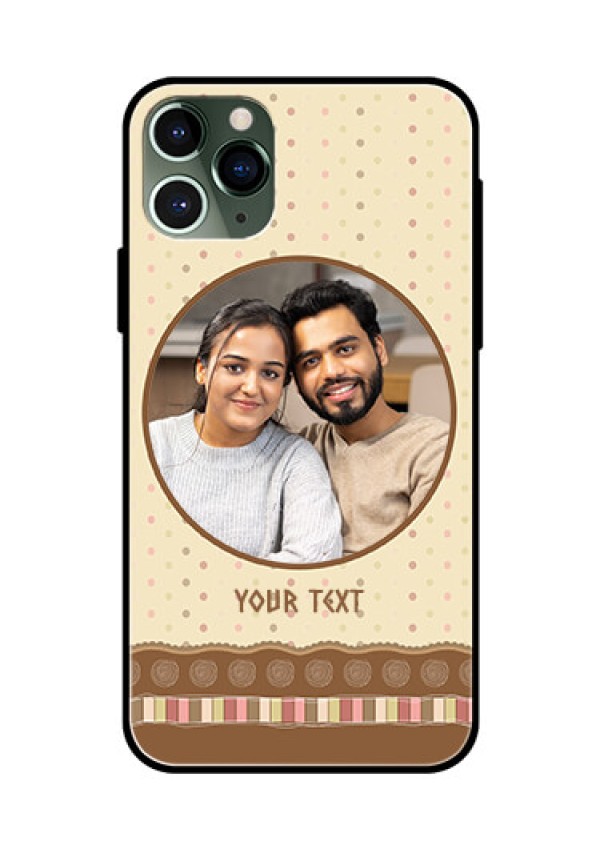 Apple iPhone 11 Pro Custom Glass Mobile Case  - Brown Dotted Mobile Case Design