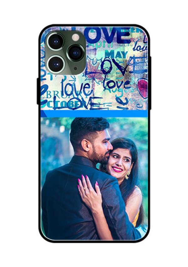 Apple iPhone 11 Pro Custom Glass Mobile Case  - Colorful Love Design