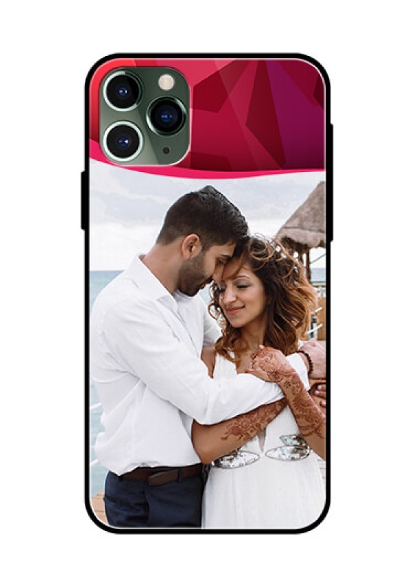Apple iPhone 11 Pro Custom Glass Mobile Case  - Red Abstract Design
