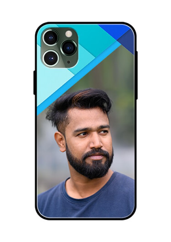 Apple iPhone 11 Pro Custom Glass Phone Case  - Blue Pattern Design