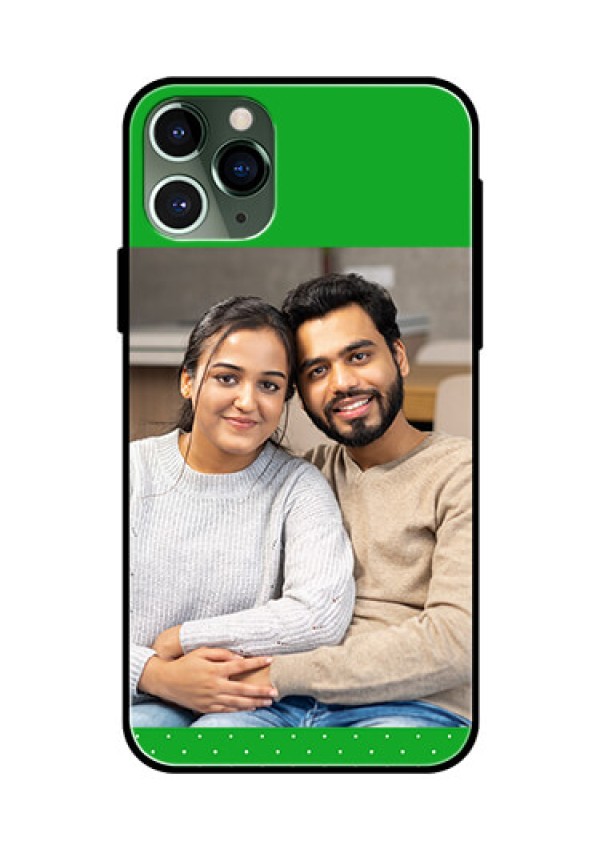 Apple iPhone 11 Pro Personalized Glass Phone Case  - Green Pattern Design