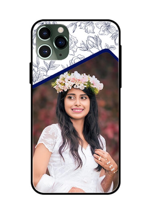 Apple iPhone 11 Pro Personalized Glass Phone Case  - Premium Floral Design