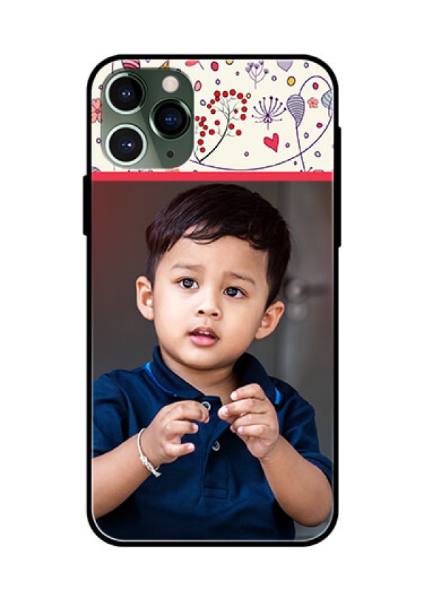 Apple iPhone 11 Pro Custom Glass Mobile Case  - Premium Floral Design