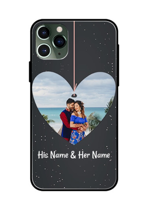 Apple iPhone 11 Pro Custom Glass Phone Case  - Hanging Heart Design