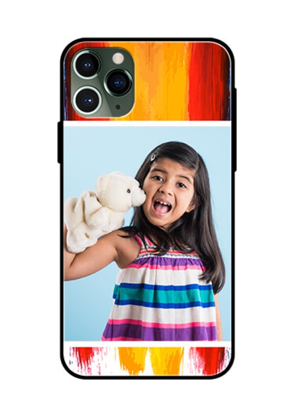Apple iPhone 11 Pro Personalized Glass Phone Case  - Multi Color Design