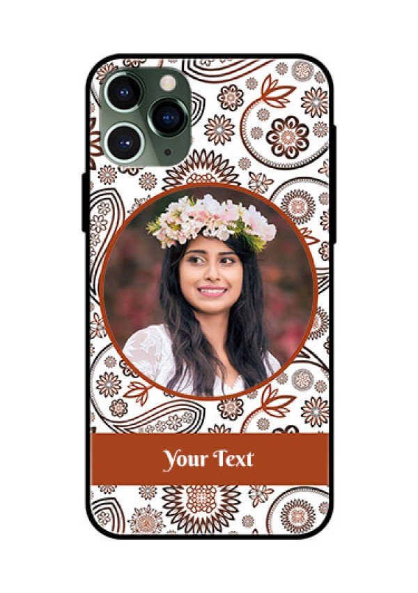 Apple iPhone 11 Pro Custom Glass Mobile Case  - Abstract Floral Design 